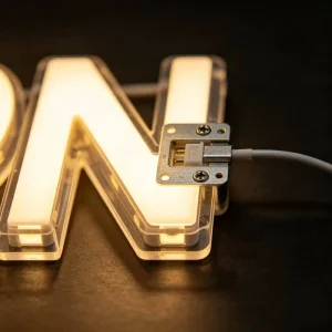 Mini CNC Polished Clear Full Acrylic LED Light Up 3D Letters Sign Custom Color Font Indoor Advertising