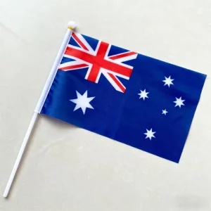 Mini Handheld Polyester Pennant Flags Digital Printing Waterproof Custom Logo Eco Friendly for Asia Party Decorations