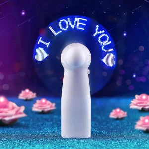 Mini LED Small Fan Glowing Text Custom Logo Multi color Handheld Portable Advertising Gift Advertising Party Novelty