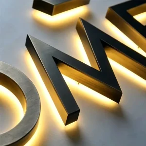 Minimal Backlit Alphabet Letter Sign Modern Minimalist Wall Mounted Decor Illuminated LED Sign