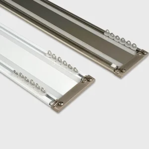 Minimalist Integrated Double Curtain Track 6mm Low Profile Aluminum Rail No Slotting Surface Ceiling Mount