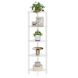 Minimalist Wooden Flower Display Stand for Home Decor with Fallen Plants