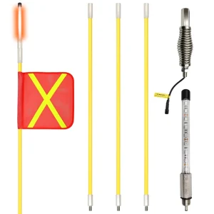 Mining Safety Flag with Spring Mounting Base 12″ X 12″ PVC Reflective Flag Compatible with UTV ATV SUV Truck & Off road