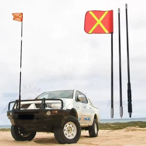 Mining Safety Led Whip With X Reflective Flag for Warning for Off road Flexible Flag Pole 8FT LED Flag