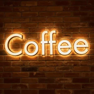 Mirror Brush Golden Stainless Steel Acrylic LED Letter Backlit Sign Wall LED Light 3D Custom LED Sign for Business Shopfront
