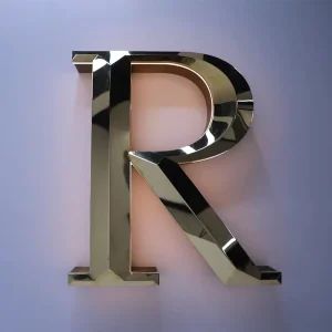 Mirror Titanium 3D Metal Letter Custom Brass Fabricated Brushed Sides Light Letter Aluminium Letters Signs for Advertising