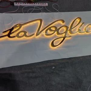 Mirror Titanium Gold Stainless Steel Back Lit Letter Custom Led Sign for Entertainment Leisure Venue Storefront