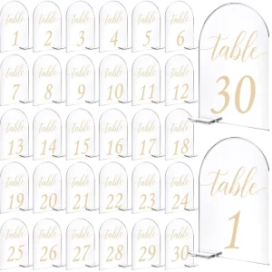 Modern 10X15cm Clear Acrylic Wedding Table Number Holders Arch Place Sign Table Centerpieces Place Cards for Parties