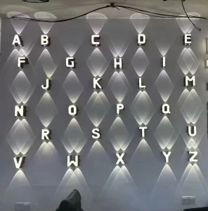 Modern 26 Letter Lamp Number Light IP65 Waterproof Aluminum Wall Lamp Bar Hotel Room Bedroom Garden Decorative LED Wall Light