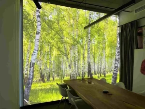 Modern 3D Fabric Printed False Sky Stretch Ceiling Aluminum Frame Soft Film Decorative Translucent Light Boxes