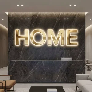 Modern Backlit LED Signage Stainless Steel Halo Lit 3D Letters with CE Certification for Startup Office Reception Wall Logo