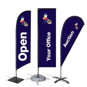 Modern Cloth Beach Flag Waterjet Outdoor Road Square Waterdrop Thickened Flags Portable Digital Printing Promotional