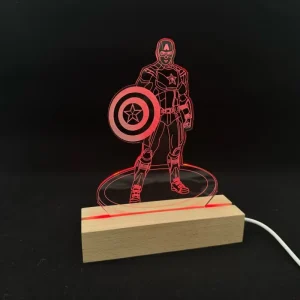 Modern Creative USB Rechargeable 3D LED Light Display Base Square Wooden Stand Resin Letters ABS Home Acrylic Wood Living Room
