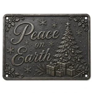 Modern Custom 3D Embossed Vintage Metal Christmas Plaque Stainless Steel Aluminum Tin Sign Xmas Holiday Nameplate for Home Decor