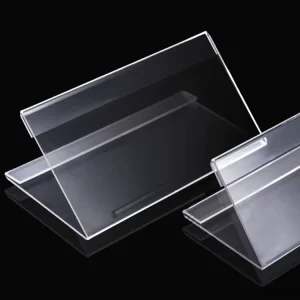 Modern Custom Logo V Shape Sign Acrylic Table Stand for Menu Stand Factory Direct
