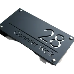 Modern Custom Metal House Number Sign Personalized Laser Cut Address Plaque for Front Door Villa & Apartment Entrance