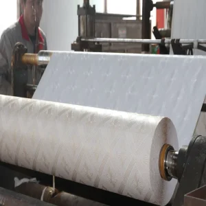 Modern Decorative PVC Ceiling Film Embossed Surface 0.12mm Thickness Fire Proof for Hotel Use Stretch Lamination