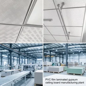 Modern Decorative PVC Embossed Ceiling Film Not Self Adhesive Heat Insulation Customizable Length Moisture Proof Ceilings