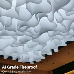 Modern Design Decorative French Textured Paper for Restaurant Movable Wavy Ceiling