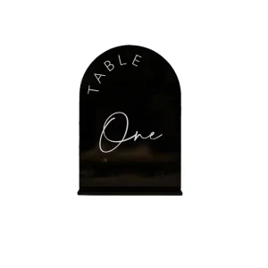 Modern Eco Friendly Black 3MM Acrylic Arched UV Printed Table Signs Weddings 1 20 Table Numbers Stand Wedding Decoration