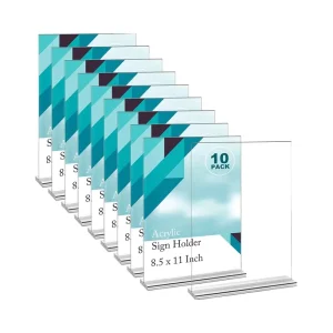 Modern Eco friendly UV Printed Customized Acrylic Sign Holder 8.5×11 Double Sided Table Top Stand for Office Weddings