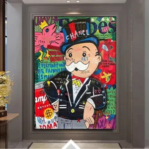 Modern Graffiti Poster Art Monopolizes Canvas Art Posters and Printed Rich Street Wall Art Paintings for Home Decoration