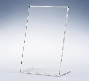 Modern L Shaped Acrylic Card Holder for Lightweight Vertical A4 Menu Display Stand for Restaurant Shop Desktop Advertising
