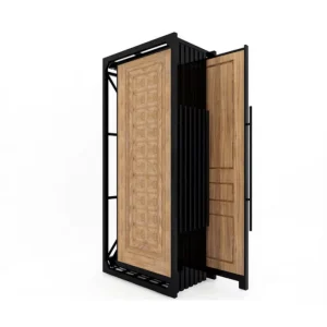 Modern Metal Sliding Door Display Rack with Pull Out Shelves for Wood Doors Customizable Size Color