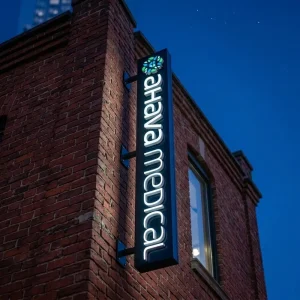 Modern Metal Square Projection Sign Custom Waterproof Outdoor Double Sided Light Box LED Blade Signboard for Commercial Business