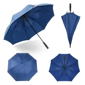 Modern Outdoor Custom Promotional Parasols Windproof UV Protection Automatic Opening Golf Umbrellas Fiberglass Shaft