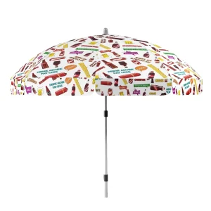 Modern Outdoor Patio Parasol Custom Beach Umbrella Digital Printing Polyester Opp Bag Sun Umbrella