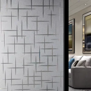 Modern PVC 2mil Static Stickers Decorative Glass Window Privacy Film Frosted Sun Blocking Door Home