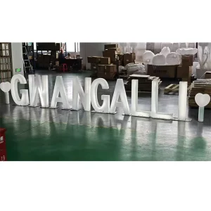 Modern Plastic LED Letter Luminous Light Multi Color RGB Dimmable Alphabet Lamp for Window Commercial Decoration