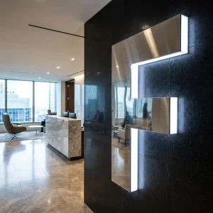 Modern Shadow Glow Stainless Steel 3D Illuminated Sign Letter Office Stainless Steel LED Illuminated Letter