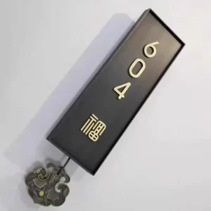 Modern Simple Design Custom Metal Door Plate with Doorbell for Hotel Use Advertising Light Box Number Sign Plaque
