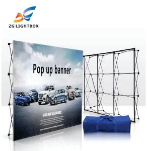Modern Style Durable Roll Media Banner Foldable Aluminum Frame Portable Lightweight Waterproof Trade Show Pop Display Backdrop