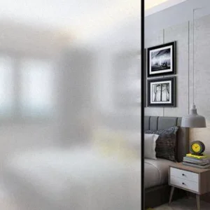 Modern Style Self Adhesive Transparent PVC Glass Frosted Films 0.14 0.15mm Thick 1.52x30m Roll Office Bathroom Decorative