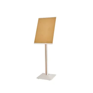 Modern for Steel Plate Painted Floor Standing White Adjustable Hospitality Sign Stand
