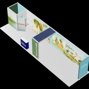 Modular Exhibition Booth Multi Section Display Backwall Scene Graphic Reception Counter Portable Trade Show Dye Sublimation