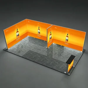 Modular PVC Exhibition Booth Tension Fabric Display Backlit SEG LED Light Box Portable Exhibition Booth for Expo Event