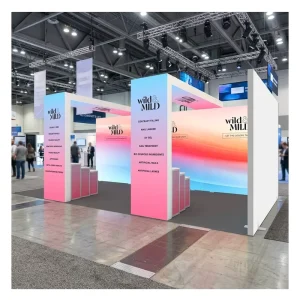 Modular Rectangle LED Backlit High Brightness Light Box Exhibition Stand Custom Portable Trade Show Display