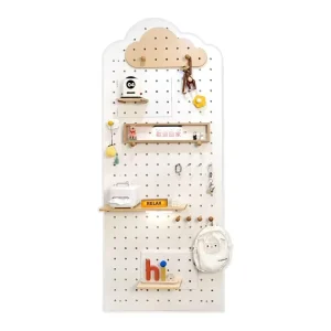 Modular Suspended Storage Rack Shelf Board with Wooden Nail Board Solid Wood Pegboard Display Shelf