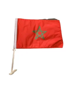 Morocco Custom Polyester Car Flag 18” X 12” (30cm X 45cm) Plastic Flagpole Durable Banner