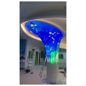 Mosaic Flashing 4S UV Soft Film RGBW Ceiling Dynamic Light Box Rectangle for Large Shopping Mall Advertising Electronic