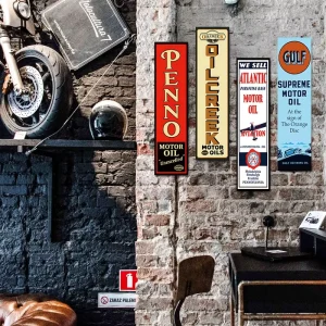 Motor Oil Metal Tin Sign Retro Wall Decor for Garage Man Cave Car Shop Decoration