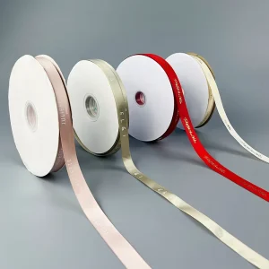 Multi 3D Gold Foil Printed Satin Ribbon Personalized Floral Birthday Gift Ribbon Decoration Made of Polyester