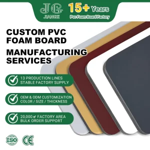 Multi Color Custom Rigid Smooth Closed Cell PVC Foam Board for Advertising Display Cabinet Interior Decoration Sheet