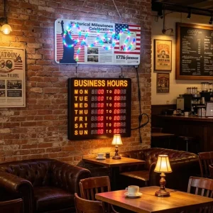 Multi Color LED Open Business Hour Neon Sign Digital Programmable Advertising for Buildings Retail Shops Salons Wall Decoration