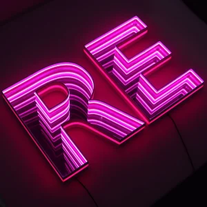 Multi Layer Neon Infinite Mirror Letters Custom Neon Infinity Mirror 3D Logo Custom LED Sign For Bar Shop
