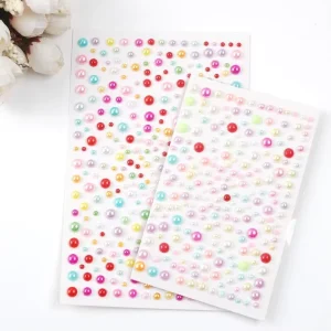 Multi Size Imitation Pearl Rhinestone Sticker for Retro Photo Album Embellishment Vintage Journal Decor
